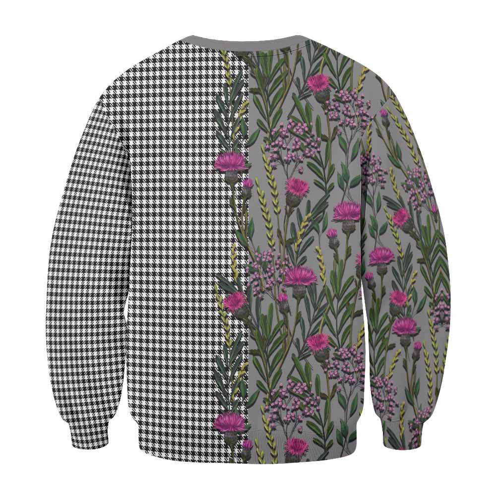 Shepherd Family Crest Tartan Sweatshirt Scottish Thistle Flower Pattern Half Style - Tartan Vibes Clothing