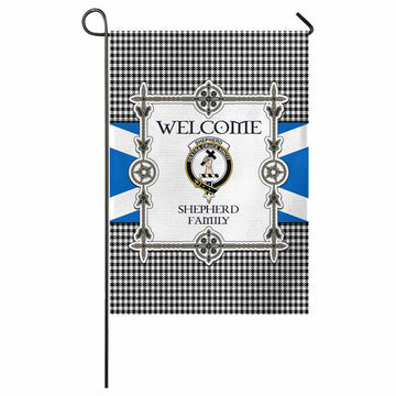 Shepherd Family Crest Tartan Welcome Garden Flag Saltire Harmony Style