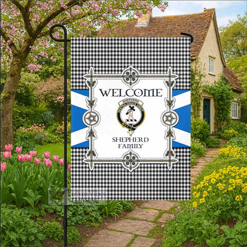 Shepherd Family Crest Tartan Welcome Garden Flag Saltire Harmony Style