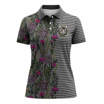 Shepherd Family Crest Tartan Women Polo Shirt Scottish Thistle Flower Pattern Half Style - Tartan Vibes Clothing