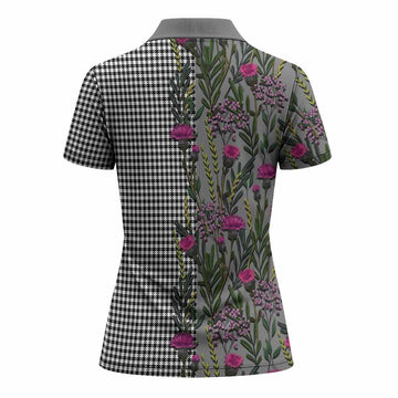 Shepherd Family Crest Tartan Women Polo Shirt Scottish Thistle Flower Pattern Half Style - Tartan Vibes Clothing