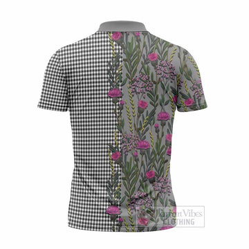 Shepherd Family Crest Tartan Zipper Polo Shirt Scottish Thistle Flower Pattern Half Style