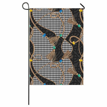 Shepherd Scottish Tartan Twisted Ropes Stylized Garden Flag