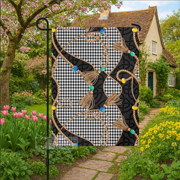Shepherd Scottish Tartan Twisted Ropes Stylized Garden Flag