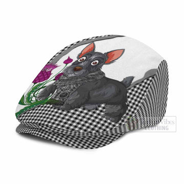 Shepherd Scottish Terrier Tartan Flat Cap, Jeff Cap Thistle Heritage Art
