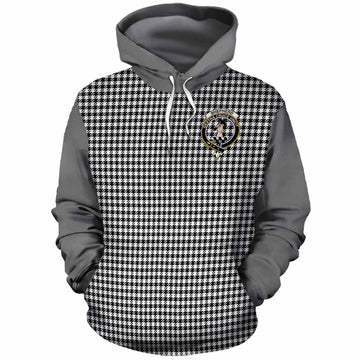 Shepherd Tartan Accent Cotton Hoodie with Family Crest