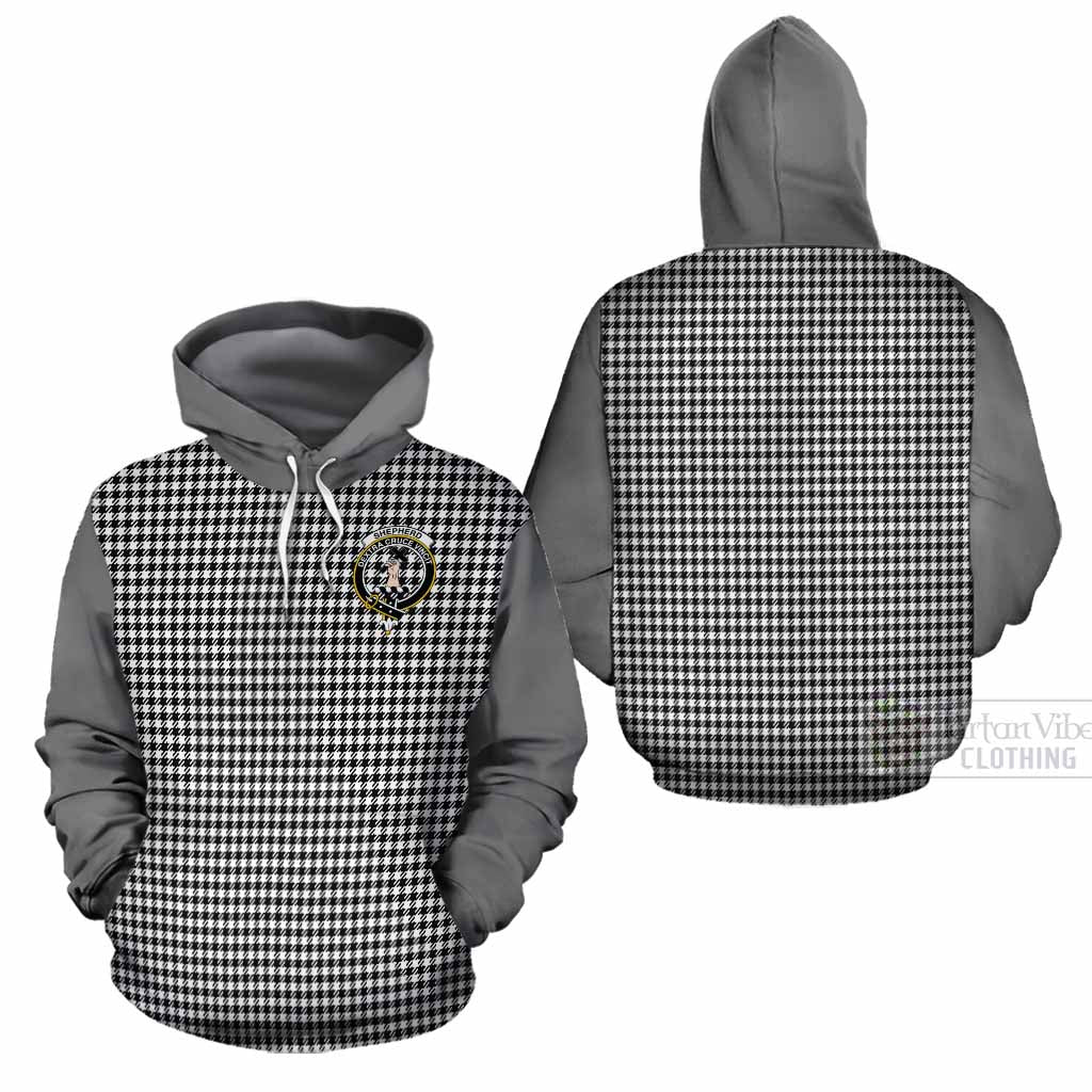Shepherd Tartan Accent Cotton Hoodie with Family Crest