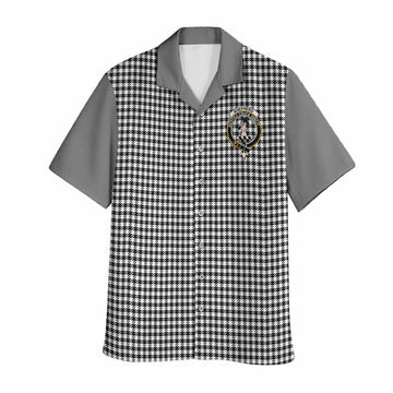 Shepherd Tartan Accent Hawaiian Shirt with Family Crest