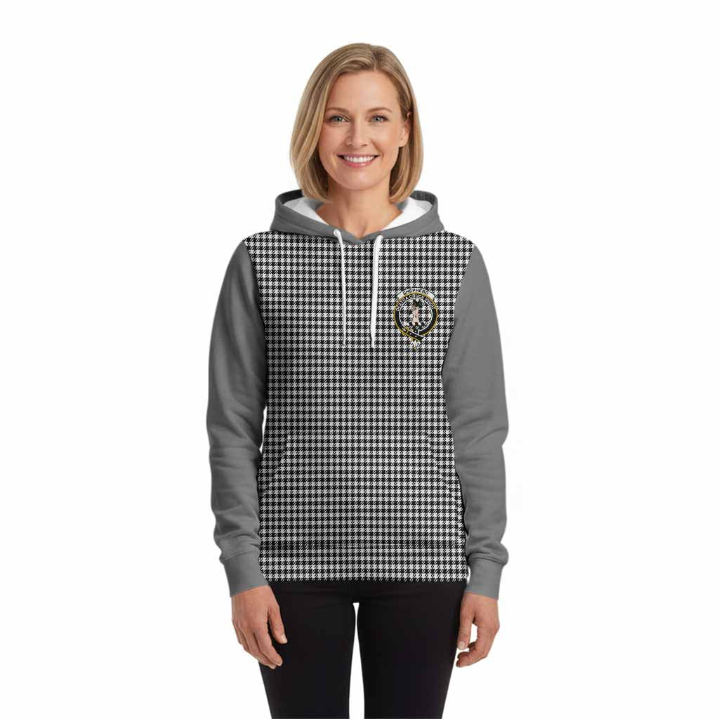 Shepherd Tartan Accent Hoodie with Family Crest