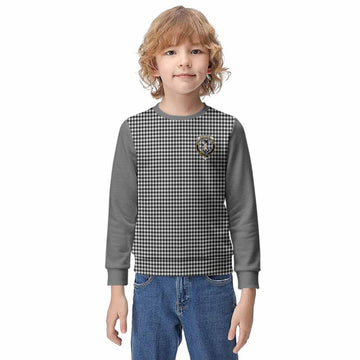 Shepherd Tartan Accent Kid Knitted Sweatshirt with Family Crest