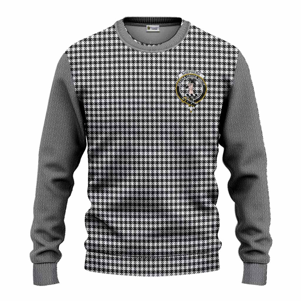 Shepherd Tartan Accent Knitted Sweater with Family Crest