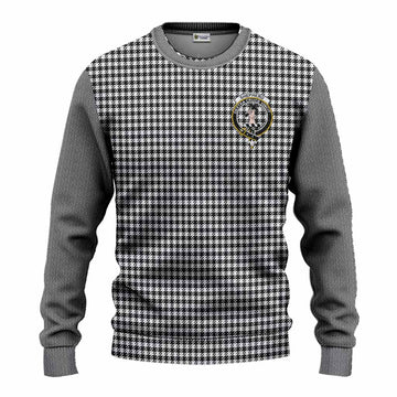 Shepherd Tartan Accent Knitted Sweater with Family Crest