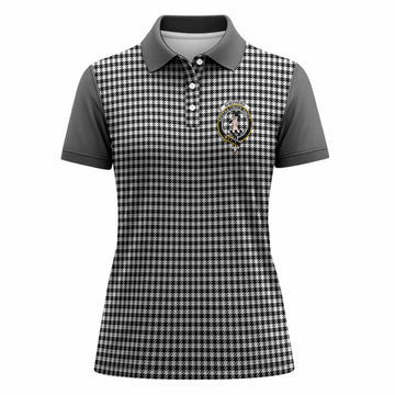 Shepherd Tartan Accent Women Polo Shirt with Family Crest
