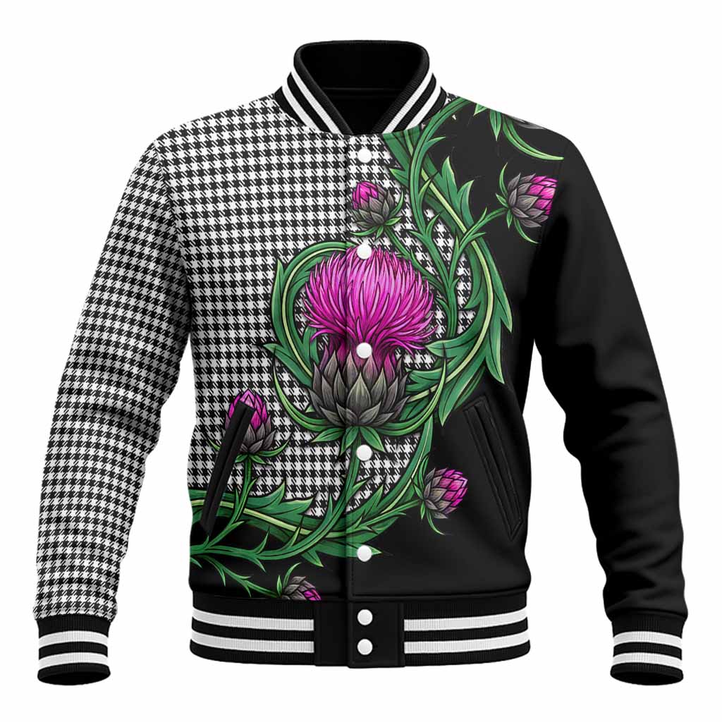 Shepherd Tartan Baseball Jacket Resilient Scottish Thistle Unisex - Tartan Vibes Clothing