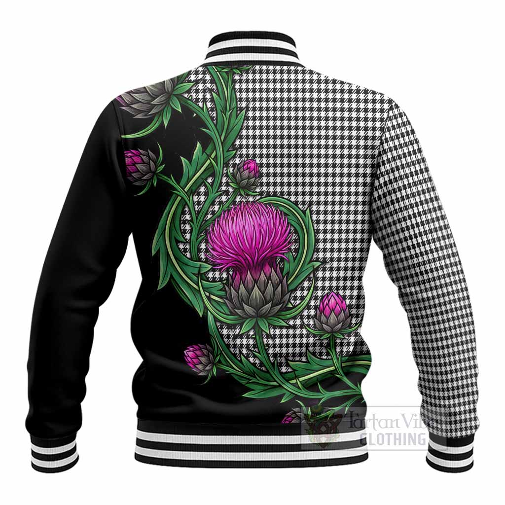 Shepherd Tartan Baseball Jacket Resilient Scottish Thistle - Tartan Vibes Clothing
