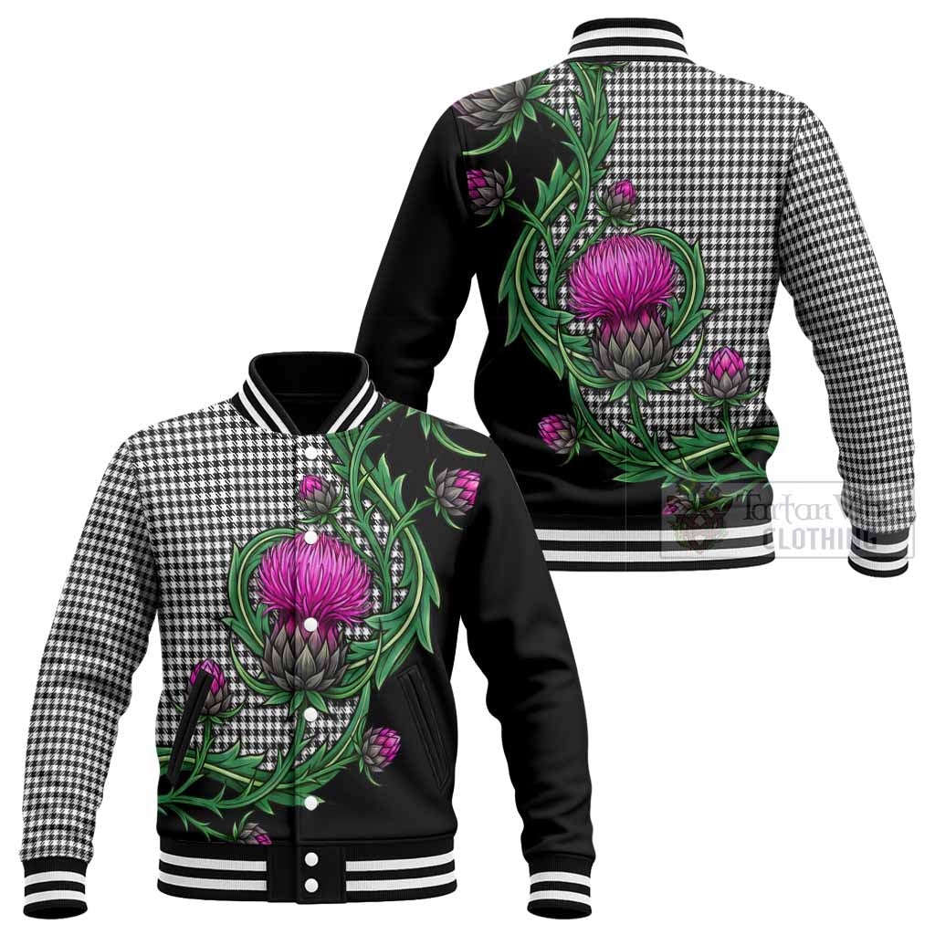 Shepherd Tartan Baseball Jacket Resilient Scottish Thistle - Tartan Vibes Clothing