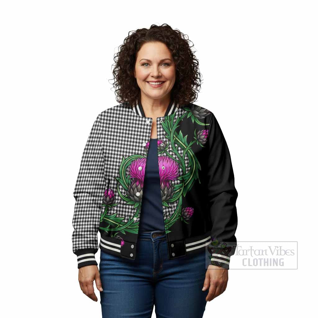 Shepherd Tartan Baseball Jacket Resilient Scottish Thistle - Tartan Vibes Clothing