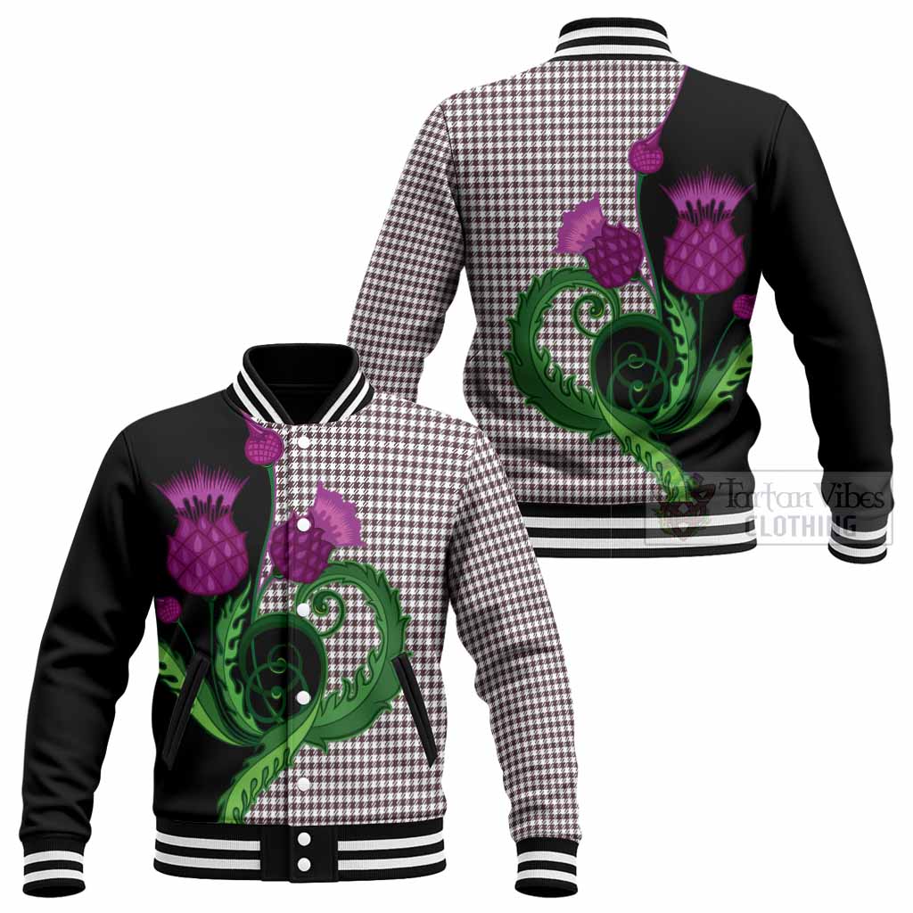 Shepherd Tartan Baseball Jacket Traditional Scottish Thistle