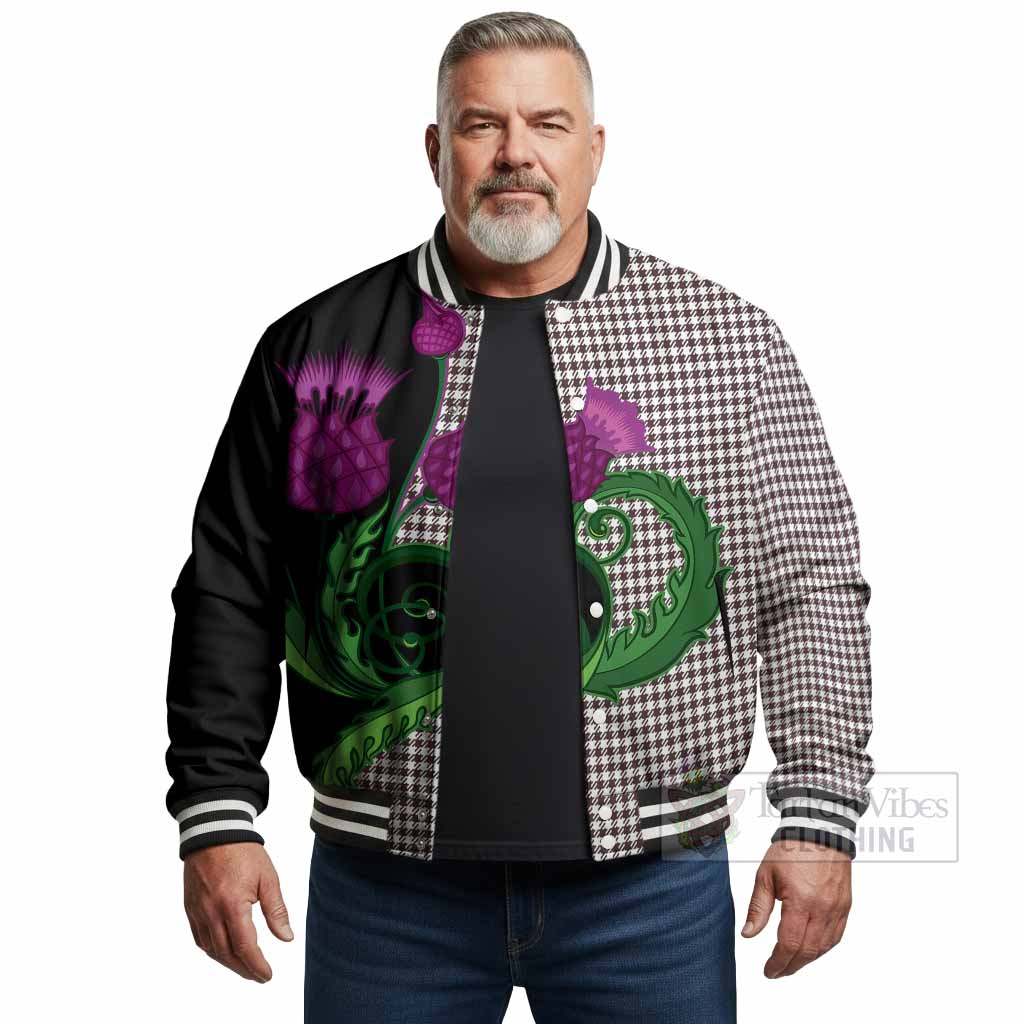 Shepherd Tartan Baseball Jacket Traditional Scottish Thistle