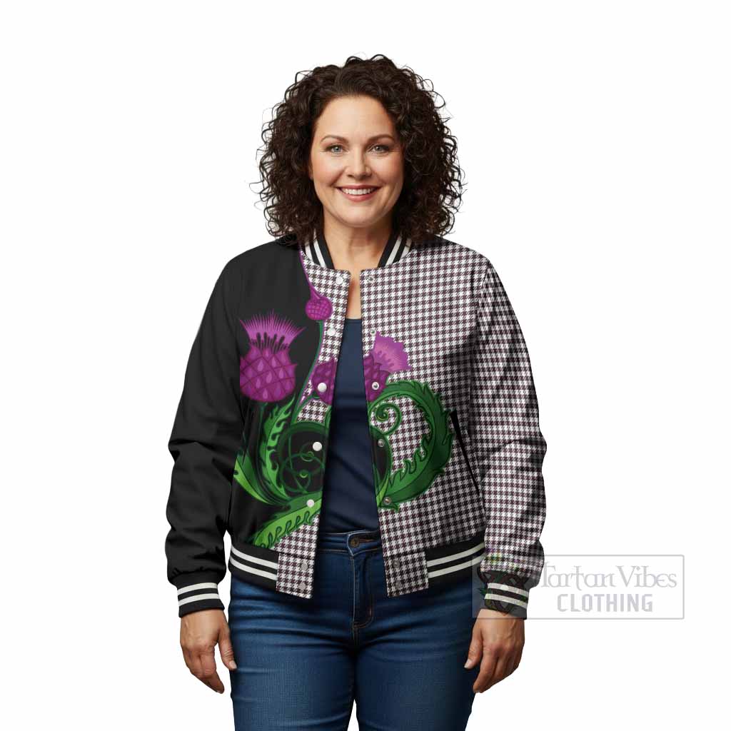 Shepherd Tartan Baseball Jacket Traditional Scottish Thistle
