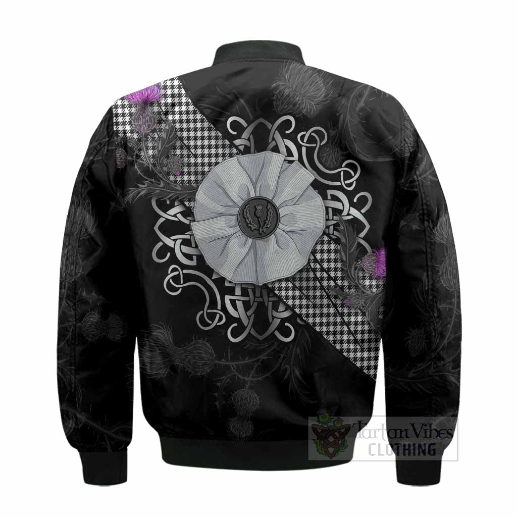 Shepherd Tartan Bomber Jacket Jacobite White Rose - Tartan Vibes Clothing