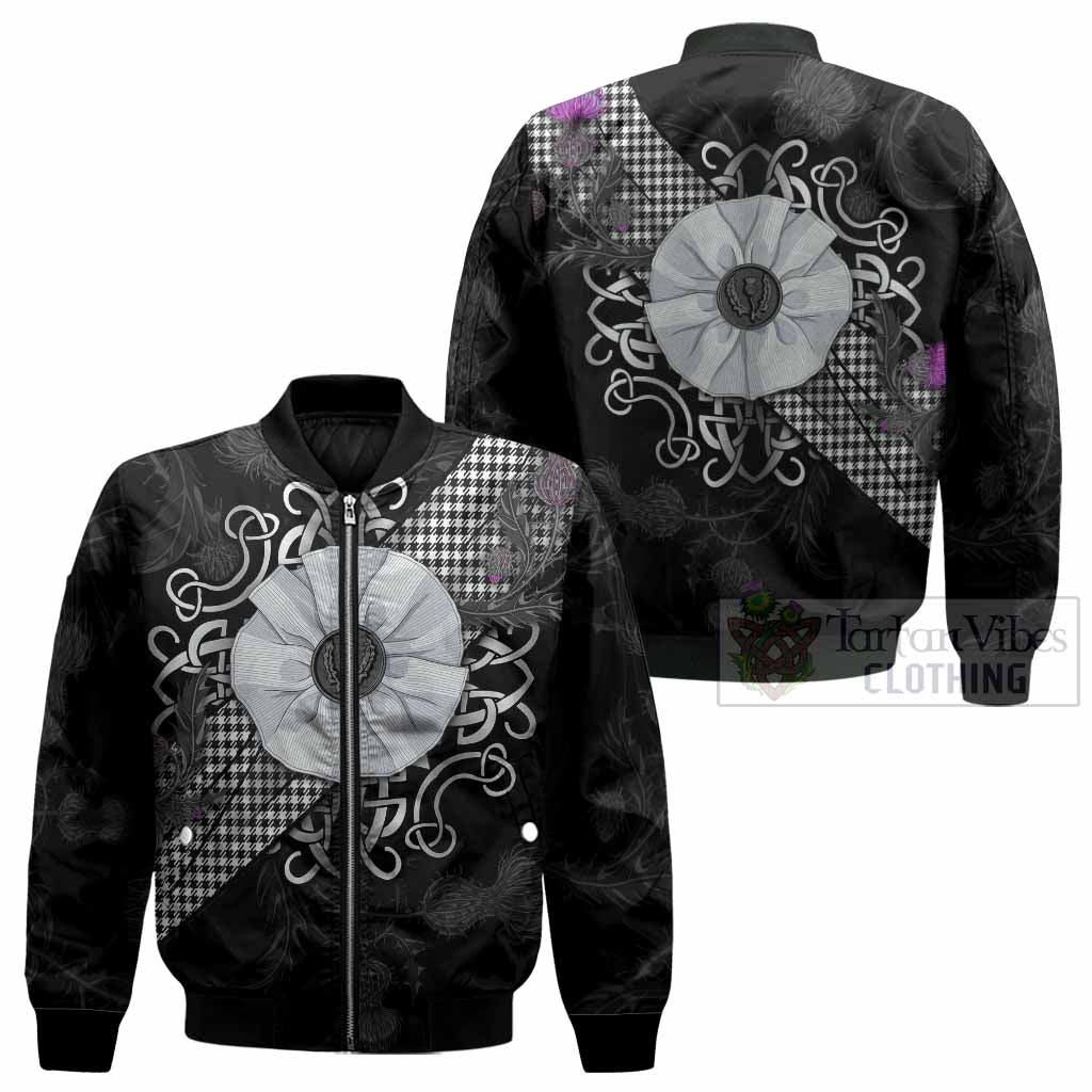Shepherd Tartan Bomber Jacket Jacobite White Rose - Tartan Vibes Clothing