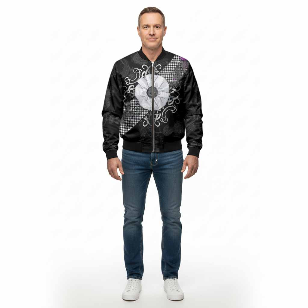 Shepherd Tartan Bomber Jacket Jacobite White Rose - Tartan Vibes Clothing