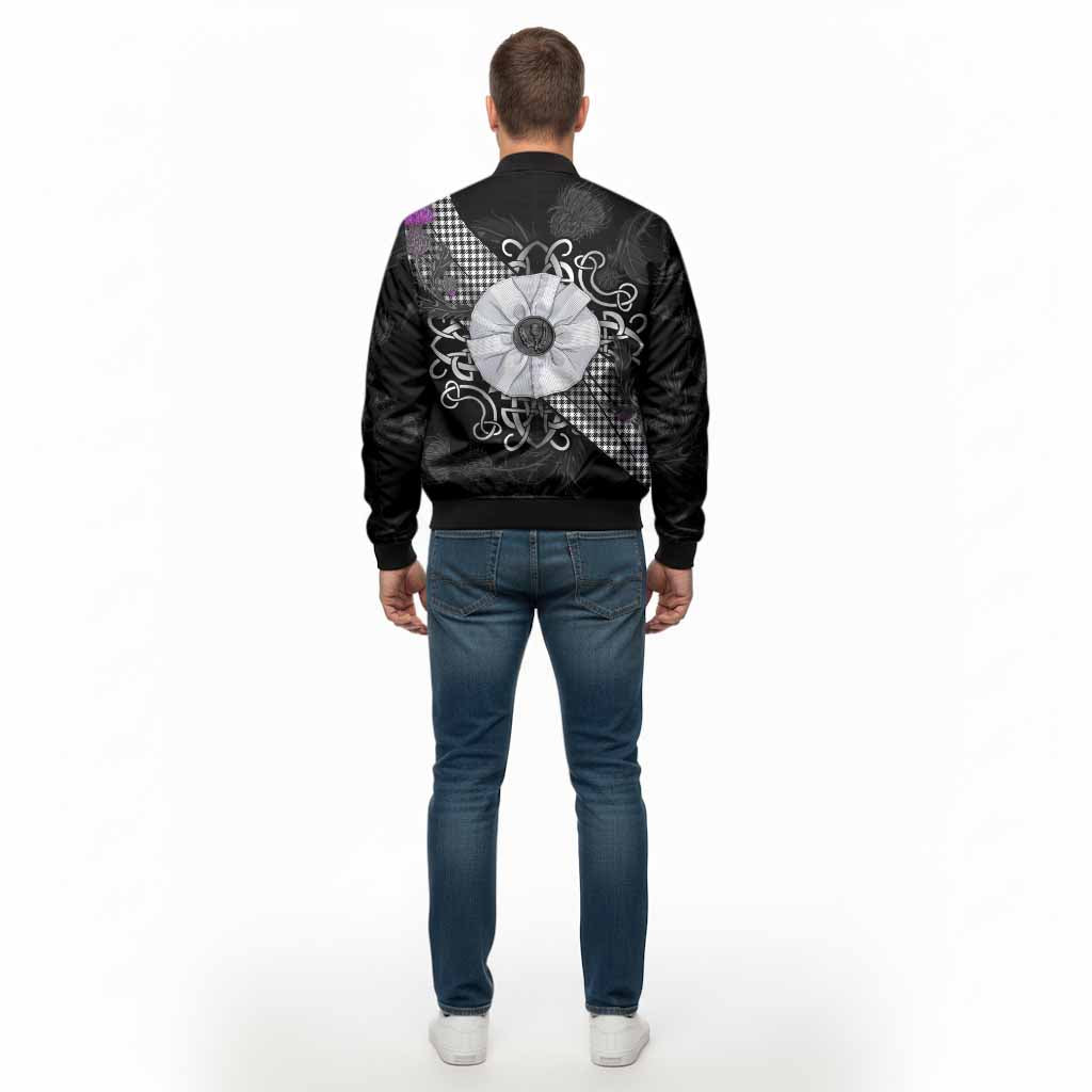 Shepherd Tartan Bomber Jacket Jacobite White Rose - Tartan Vibes Clothing