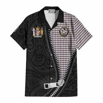Shepherd Tartan Cotton Hawaiian Shirt New Zealand Pattern Unique Zipper Stylized