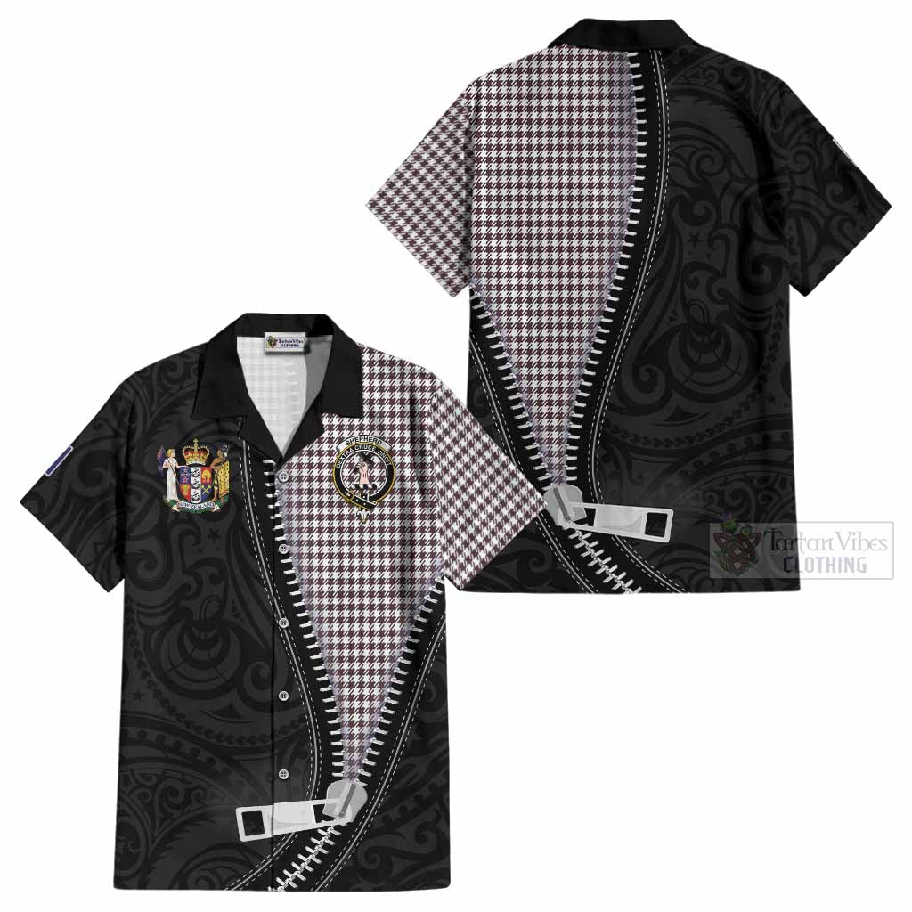 Shepherd Tartan Cotton Hawaiian Shirt New Zealand Pattern Unique Zipper Stylized