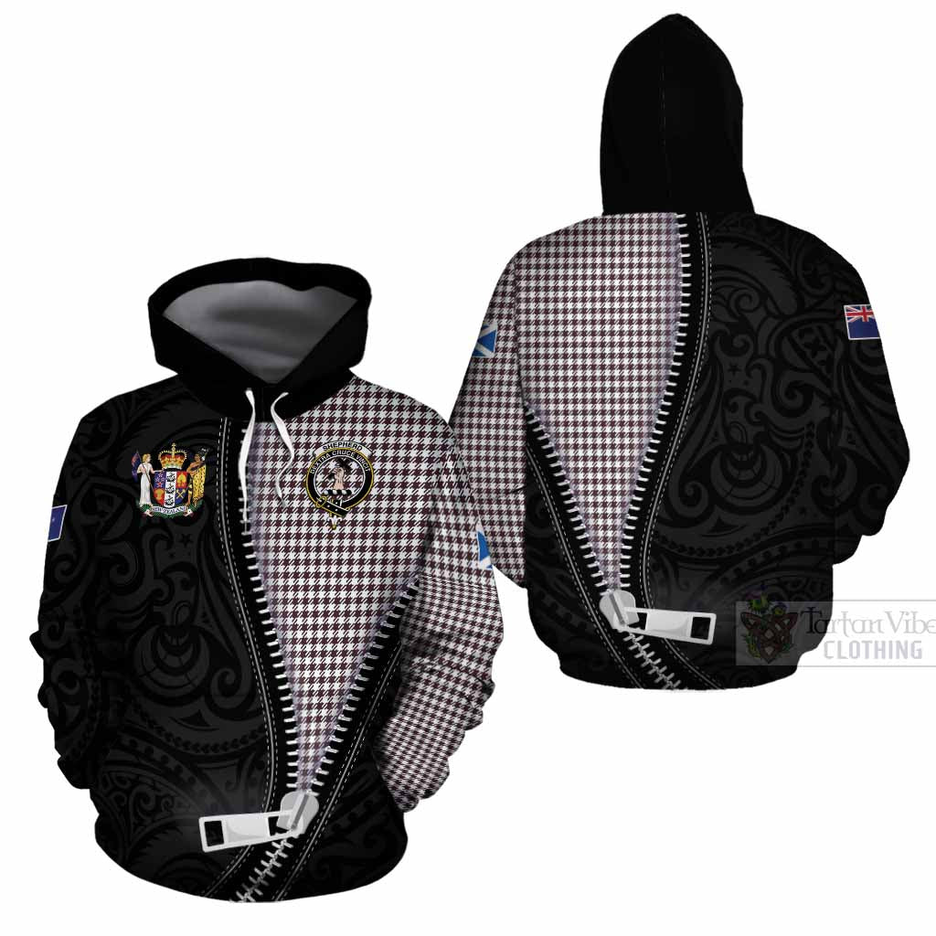 Shepherd Tartan Cotton Hoodie New Zealand Pattern Unique Zipper Stylized