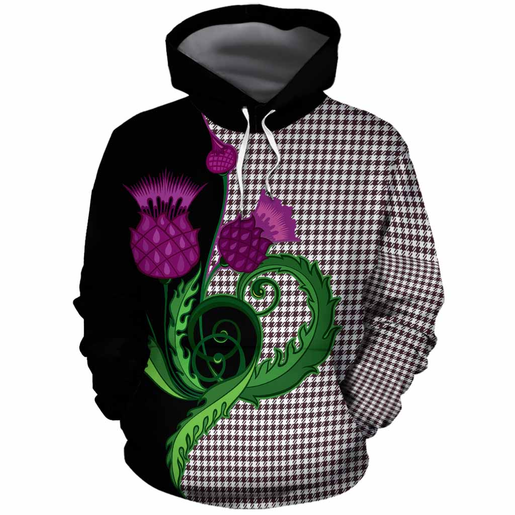 Shepherd Tartan Cotton Hoodie Traditional Scottish Thistle