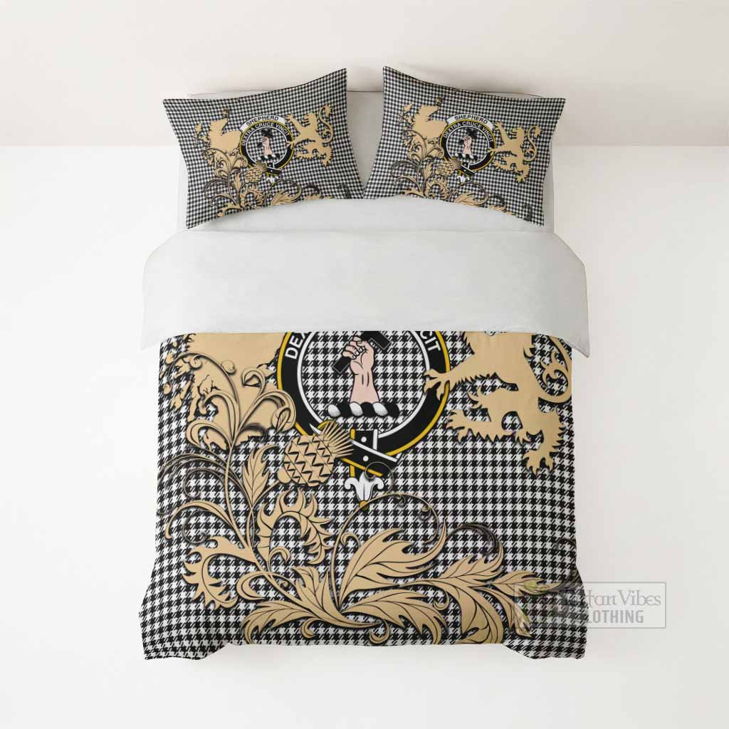 Shepherd Tartan Crest Bedding Set with Scottish Iconic Symbols 
