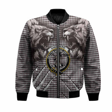 Shepherd Tartan Crest Bomber Jacket Ferocious Lion Style