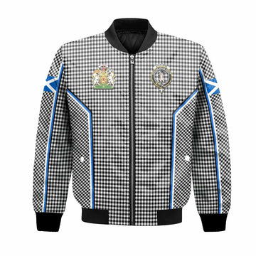 Shepherd Tartan Crest Bomber Jacket Scotland Coat of Arm Flag Style