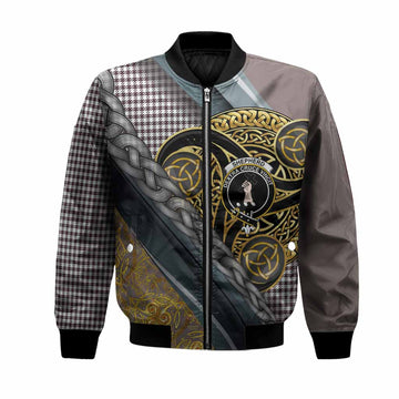 Shepherd Tartan Crest Bomber Jacket Scottish Triskele Celtic