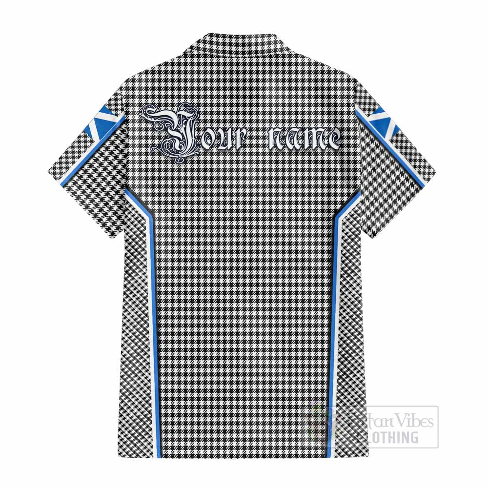 Shepherd Tartan Crest Cotton Hawaiian Shirt Scotland Coat of Arm Flag Style - Tartan Vibes Clothing