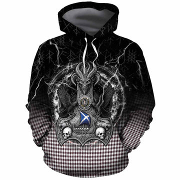 Shepherd Tartan Crest Cotton Hoodie Celtic Odin's Raven Legacy