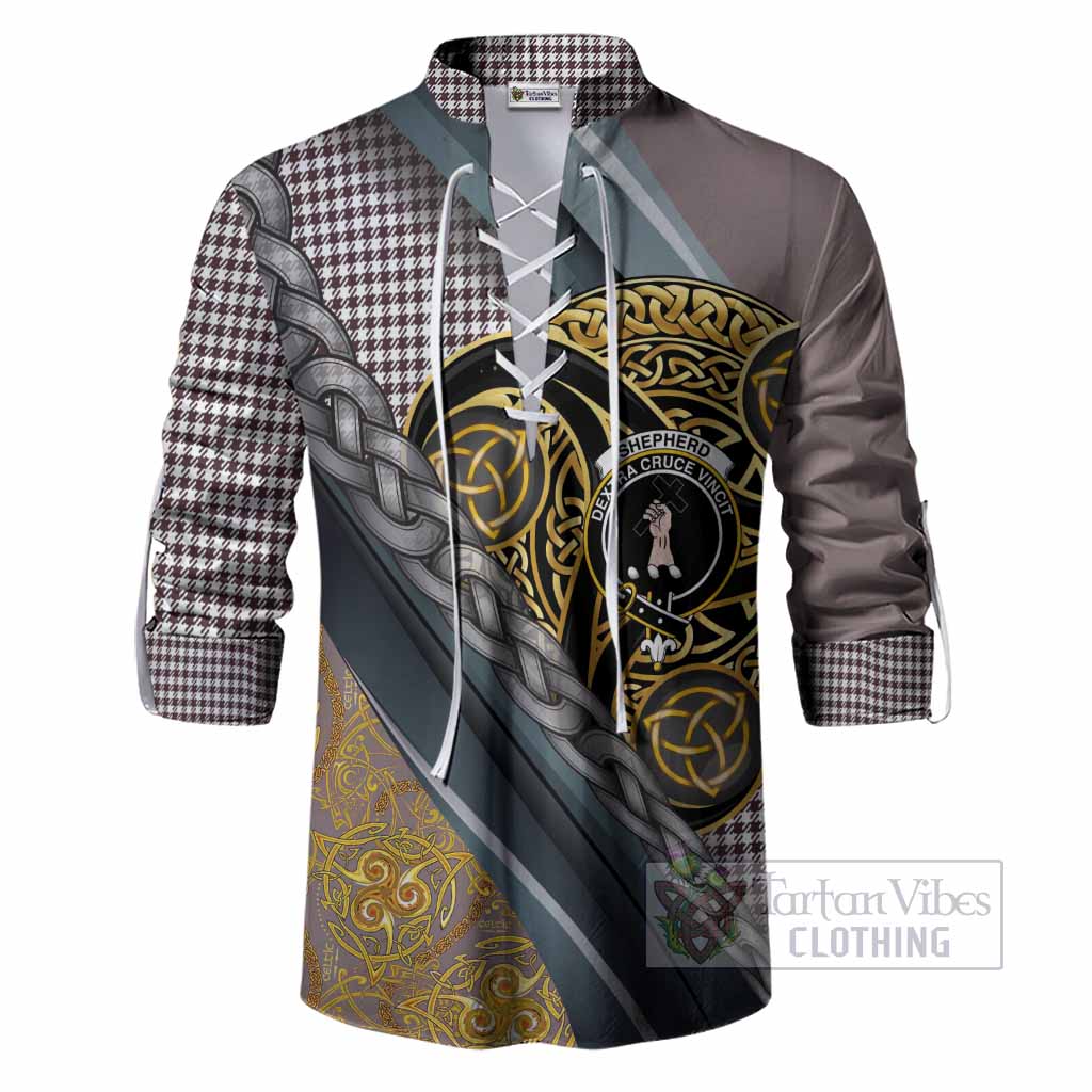 Shepherd Tartan Crest Ghillie Shirt Scottish Triskele Celtic