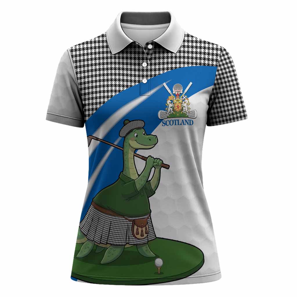 Shepherd Tartan Crest Golf Nessie Women Polo Shirt Loch Ness Monster Sporty Style