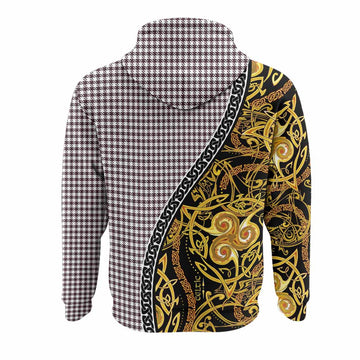 Shepherd Tartan Crest Hoodie Celtic Knot and Triple Trickle Spiral Symbols