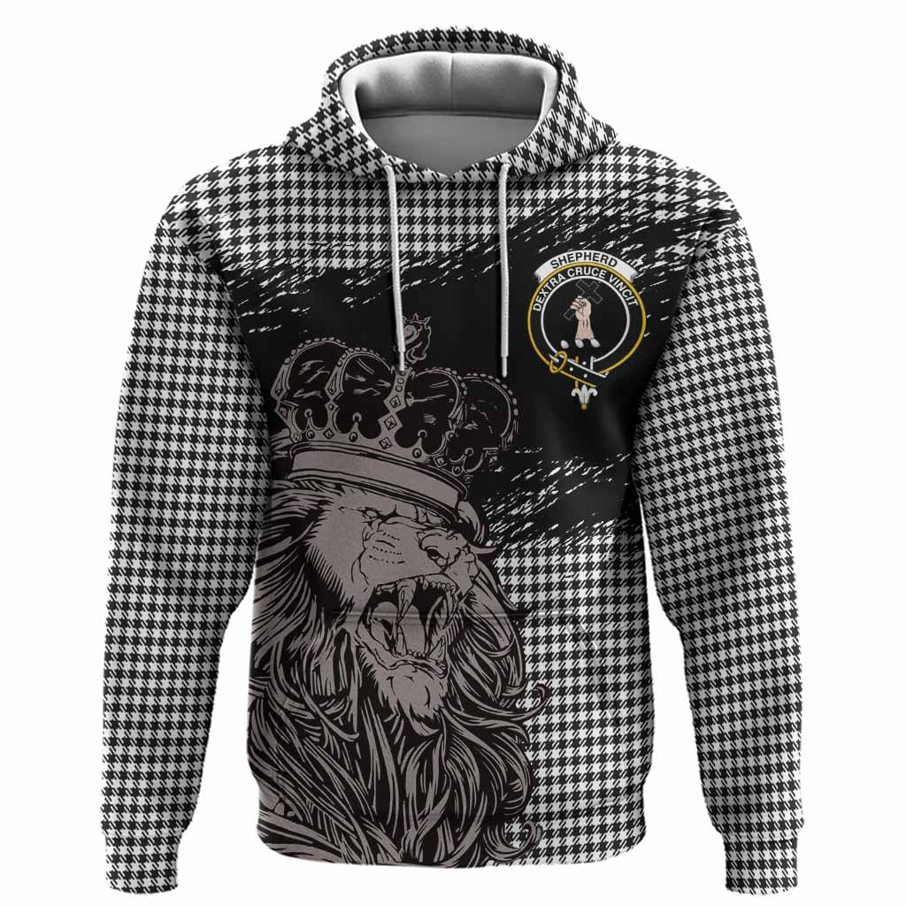 Shepherd Tartan Crest Hoodie Crowned Lion Heritage Style