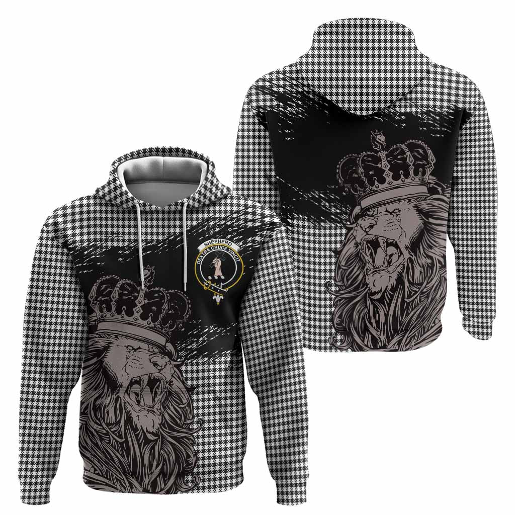 Shepherd Tartan Crest Hoodie Crowned Lion Heritage Style
