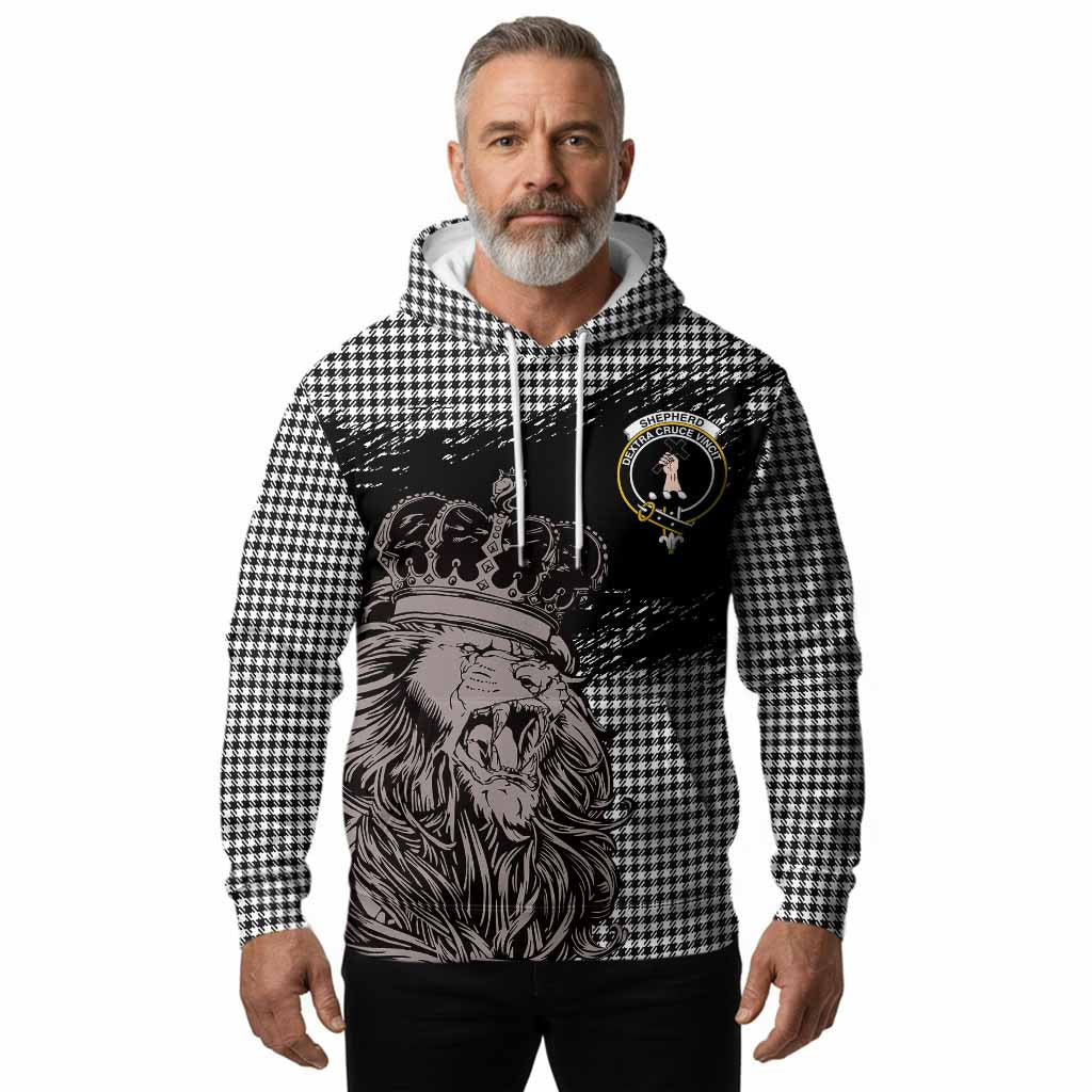 Shepherd Tartan Crest Hoodie Crowned Lion Heritage Style