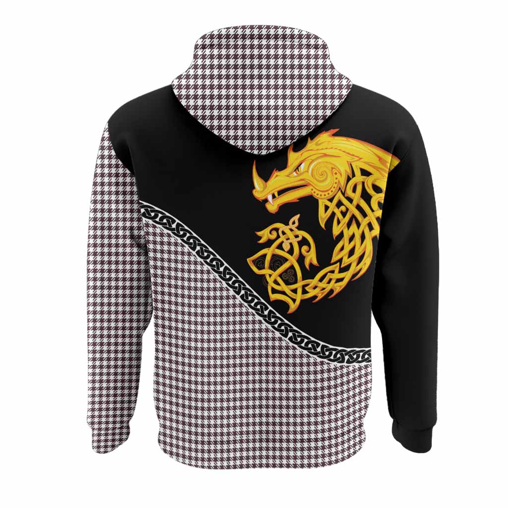 Shepherd Tartan Crest Hoodie Legendary Dragon Knot Half Style