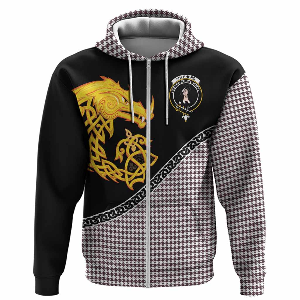 Shepherd Tartan Crest Hoodie Legendary Dragon Knot Half Style
