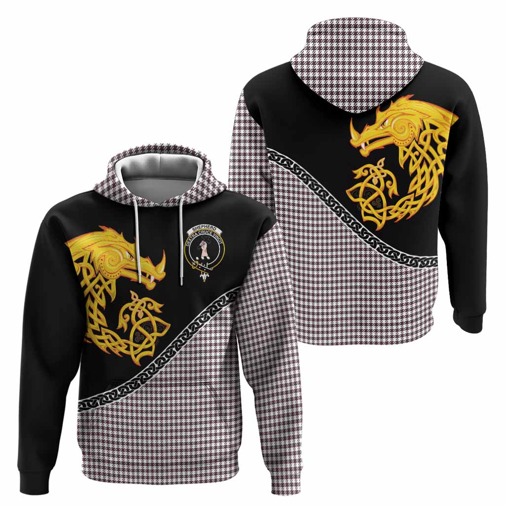 Shepherd Tartan Crest Hoodie Legendary Dragon Knot Half Style