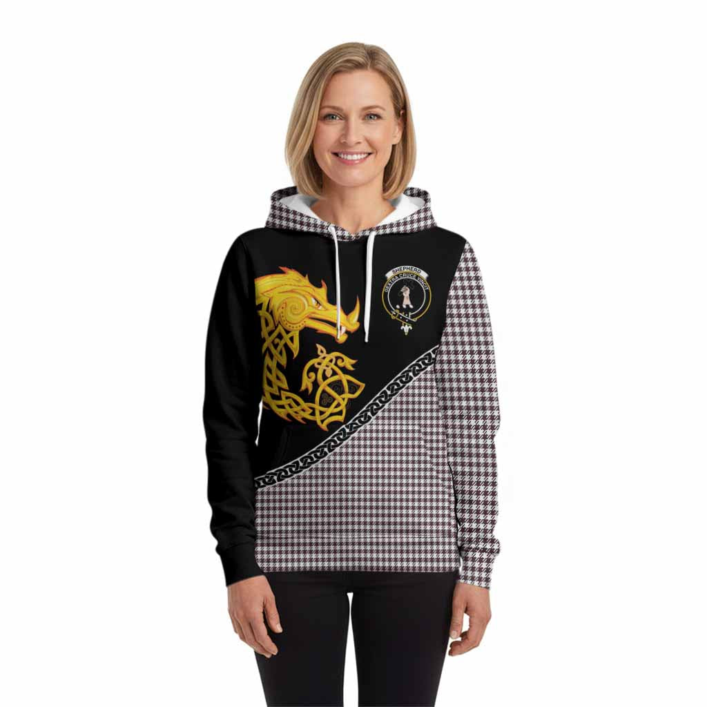 Shepherd Tartan Crest Hoodie Legendary Dragon Knot Half Style