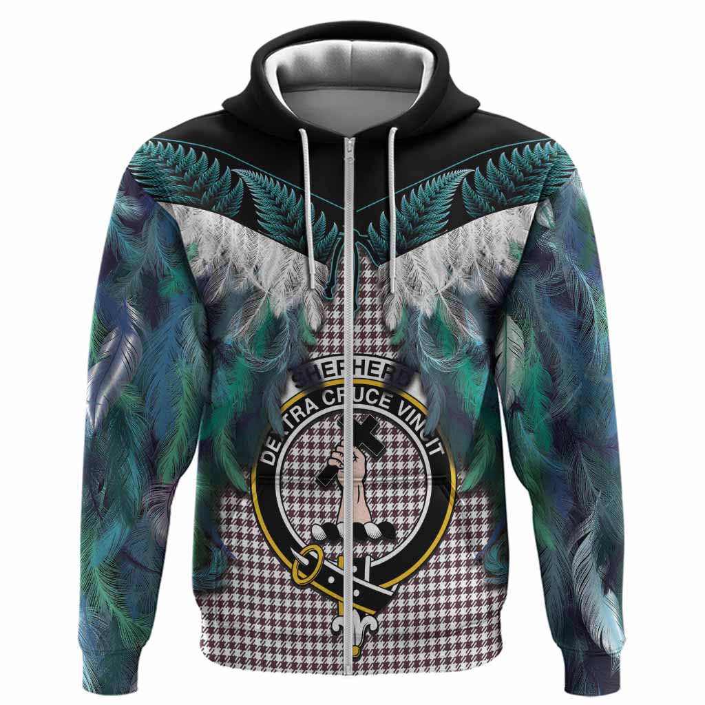 Shepherd Tartan Crest Hoodie New Zealand Maori Korowai Cloak