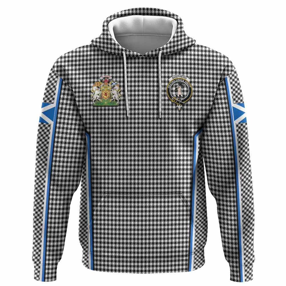 Shepherd Tartan Crest Hoodie Scotland Coat of Arm Flag Style - Tartan Vibes Clothing